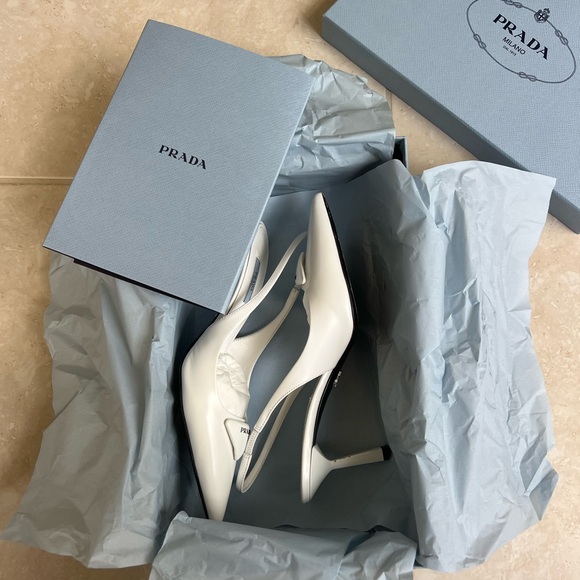 PRADA White Slingback Pumps - Picture 14 of 16